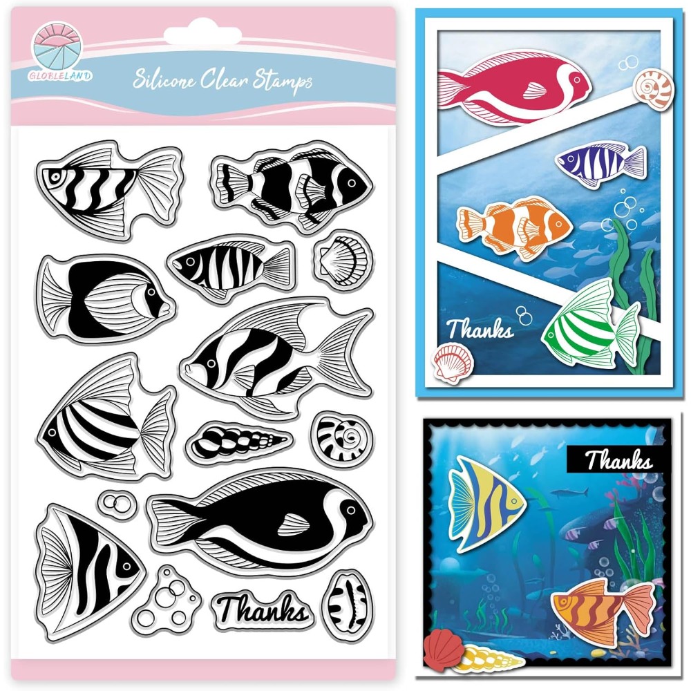 Sellos transparentes de pez pa - Clear Silicone Stamps For Card Making reseña y precio