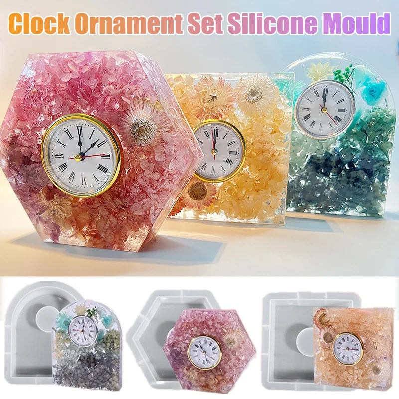 Juego de adornos de reloj, mol - Silicone Epoxy Resin Molds Set reseña y precio