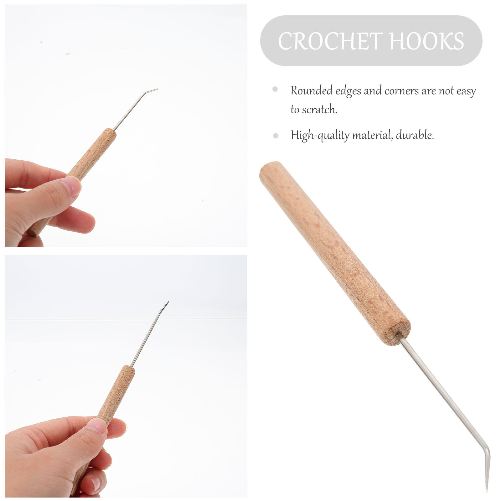 1 unidad de exquisitos ganchos - Wooden Crochet Hooks Ergonomic Handle reseña y precio